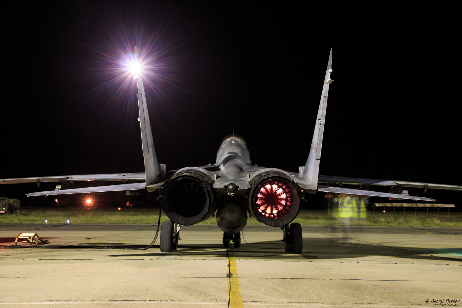 Night flights at Graf Ignatievo Airbase